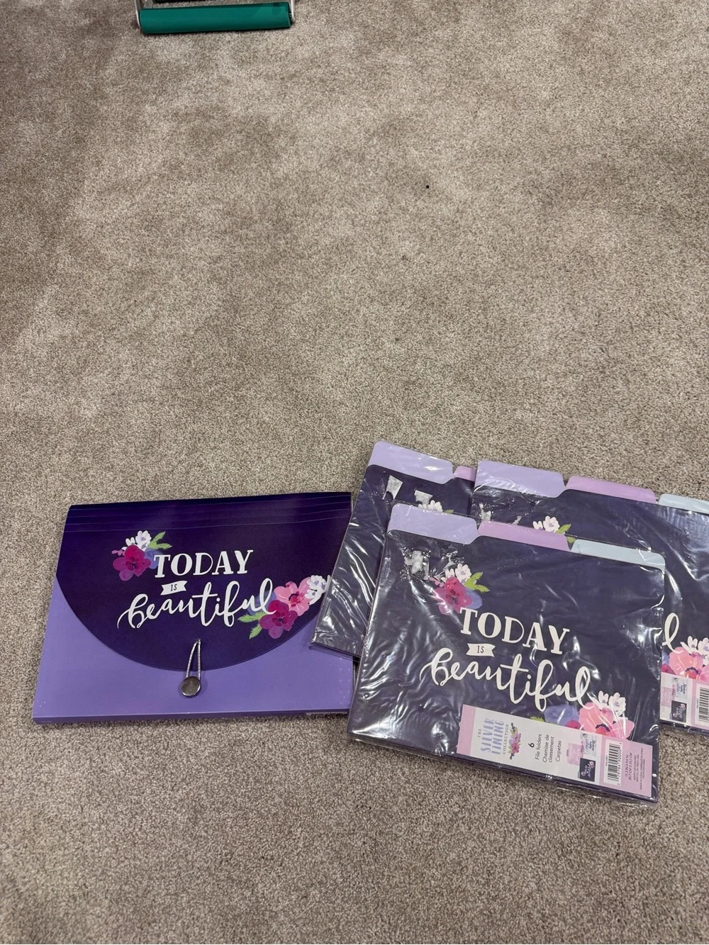 Today Is Beautiful Lavender Floral Expanding File Folders - 6 Pack